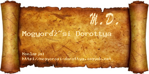 Mogyorósi Dorottya névjegykártya